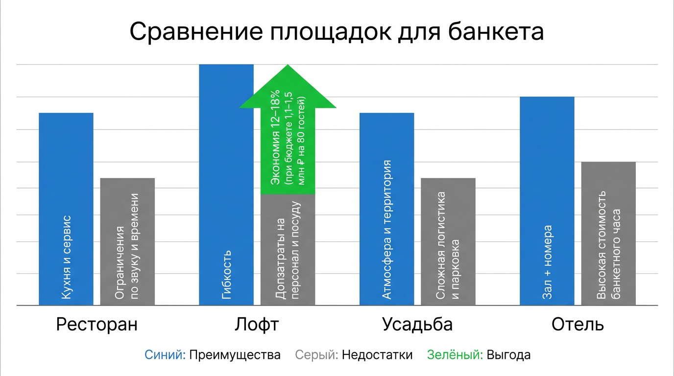 Сравнение площадок для банкета